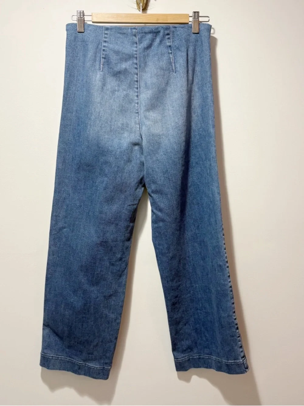 Frank and Eileen Westport Illusion Wide-Leg Pull-On Jean Size 8 Soft Denim - Picture 4 of 16